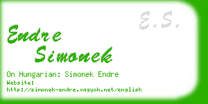 endre simonek business card